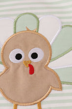 Load image into Gallery viewer, Sage turkey applique stripe pants set
