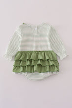 Load image into Gallery viewer, Sage turkey applique stripe ruffle bubble
