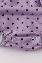 Load image into Gallery viewer, Purple Halloween dot witch embroidery bubble
