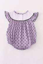 Load image into Gallery viewer, Purple Halloween dot witch embroidery bubble
