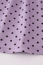 Load image into Gallery viewer, Purple Halloween dot witch embroidery bloomer set
