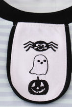 Load image into Gallery viewer, Blue Halloween spider embroidery stripe pants set
