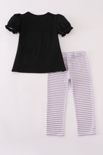 Load image into Gallery viewer, Purple Halloween spider embroidery pants set
