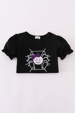 Load image into Gallery viewer, Purple Halloween spider embroidery pants set
