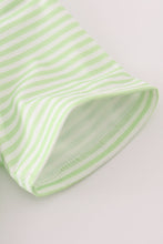 Load image into Gallery viewer, Green scarecrow embroidery stripe top
