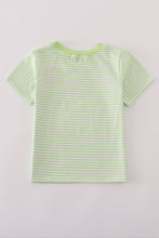 Load image into Gallery viewer, Green scarecrow embroidery stripe top
