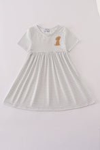 Load image into Gallery viewer, Puppy embroidery stripe dress
