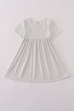 Load image into Gallery viewer, Puppy embroidery stripe dress
