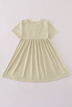 Load image into Gallery viewer, Pinecone embroidery stripe dress
