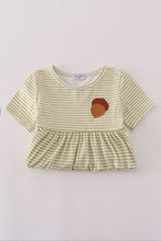 Load image into Gallery viewer, Pinecone embroidery stripe dress
