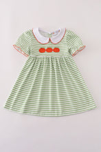 Load image into Gallery viewer, Green stripe embroidery dress
