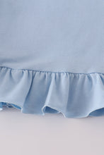 Load image into Gallery viewer, Blue turkey applique ruffle pants set

