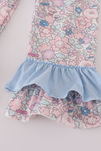 Load image into Gallery viewer, Blue turkey applique ruffle pants set
