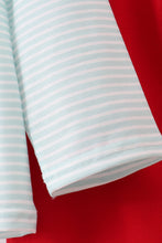 Load image into Gallery viewer, Blue reindeer applique stripe pants set
