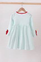Load image into Gallery viewer, Blue reindeer applique stripe dress
