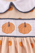 Load image into Gallery viewer, Khaki embroidery smocked dress
