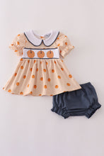 Load image into Gallery viewer, Khaki embroidery smocked bloomer set
