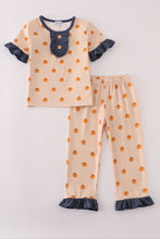 Load image into Gallery viewer, Khaki print ruffle pajamas set
