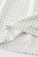Load image into Gallery viewer, Sage turkey embroidery gingham dress
