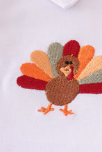 Load image into Gallery viewer, Sage turkey embroidery gingham boy pants set
