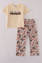 Load image into Gallery viewer, Yellow tractor french knot pants set

