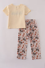 Load image into Gallery viewer, Yellow tractor french knot pants set
