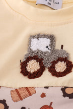 Load image into Gallery viewer, Yellow tractor french knot romper
