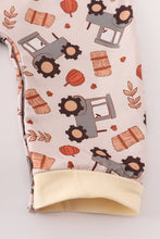 Load image into Gallery viewer, Yellow tractor french knot romper
