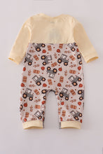 Load image into Gallery viewer, Yellow tractor french knot romper
