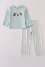 Load image into Gallery viewer, Blue boots embroidery pants set
