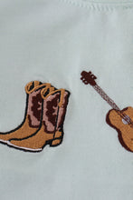 Load image into Gallery viewer, Blue boots embroidery pants set
