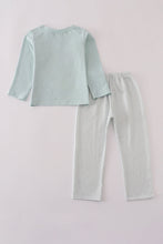 Load image into Gallery viewer, Blue boots embroidery pants set

