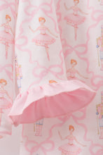Load image into Gallery viewer, Pink nutcracker print ruffle pajamas set
