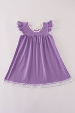 Load image into Gallery viewer, Purple spider embroidery ruffle dress
