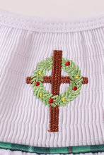 Load image into Gallery viewer, White wreath smocked dress
