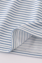 Load image into Gallery viewer, Blue princess embroidery stripe dress
