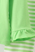Load image into Gallery viewer, Green grinch embroidery ruffle pajamas set

