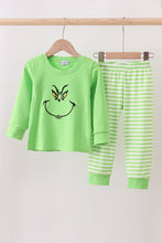 Load image into Gallery viewer, Green grinch embroidery pajamas set
