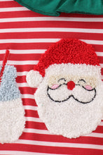 Load image into Gallery viewer, Red stripe santa milk biscuit french knot ruffle romper
