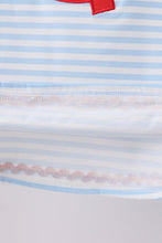 Load image into Gallery viewer, Blue stripe reindeer applique ruffle pants set
