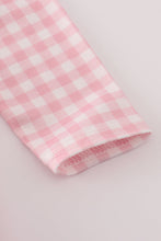 Load image into Gallery viewer, Pink princess castle embroidery gingham bloomer set
