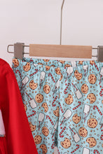 Load image into Gallery viewer, Red santa claus cookie french knot ruffle pants set
