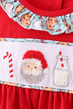 Load image into Gallery viewer, Red santa claus cookie french knot ruffle pants set
