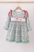 Load image into Gallery viewer, Santa claus cookie french knot ruffle dress
