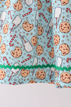 Load image into Gallery viewer, Santa claus cookie french knot ruffle dress
