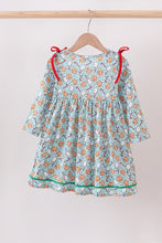 Load image into Gallery viewer, Santa claus cookie french knot ruffle dress
