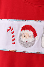 Load image into Gallery viewer, Red Santa claus cookie french knot pants set
