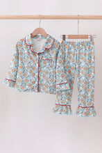 Load image into Gallery viewer, Santa claus cookie print ruffle pajams set
