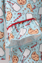 Load image into Gallery viewer, Santa claus cookie print ruffle pajams set
