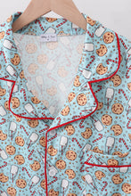 Load image into Gallery viewer, Santa claus cookie print adult pajams set
